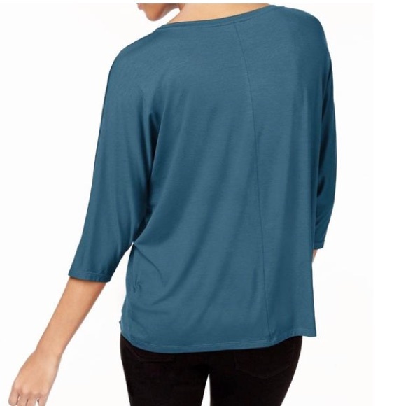 Eileen Fisher jersey ballet neck top in Nile - Picture 2 of 4